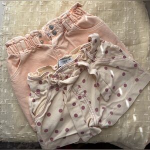 Zara baby bundle Pink and Cream Polka Dot Bottoms